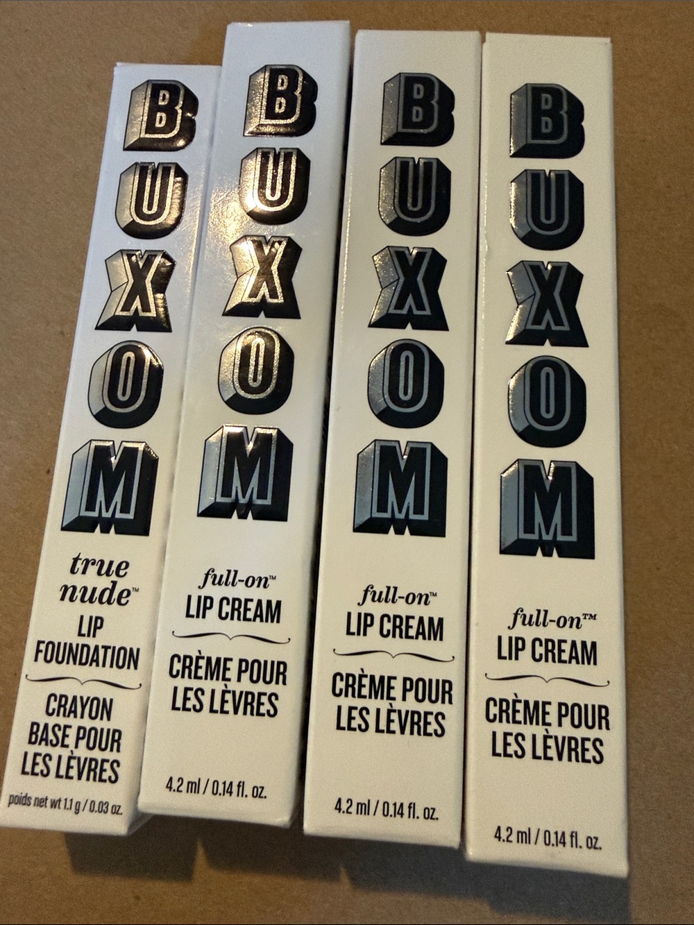 Buxom Full-On Lip Creams & True Nude Lip Foundation in White and Black